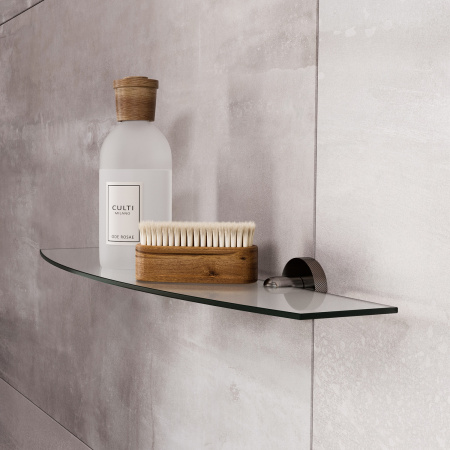 полка стеклянная 50 см wasserkraft tauber k-64424, цвет никель