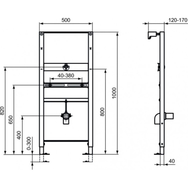 инсталляция для писсуара ideal standard prosys r010367