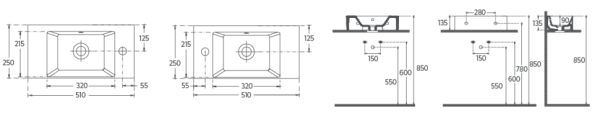 раковина isvea sistemaz 10sf50050sv подвесная, 51x25 см, белый