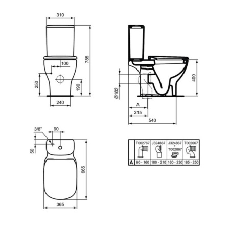 бачок для унитаза ideal standard tesi t3568v1