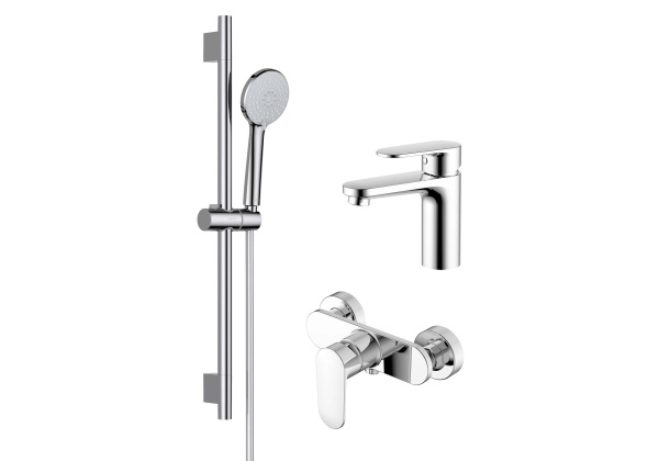 комплект смесителей для душа aquatek ника aq1831cr хром