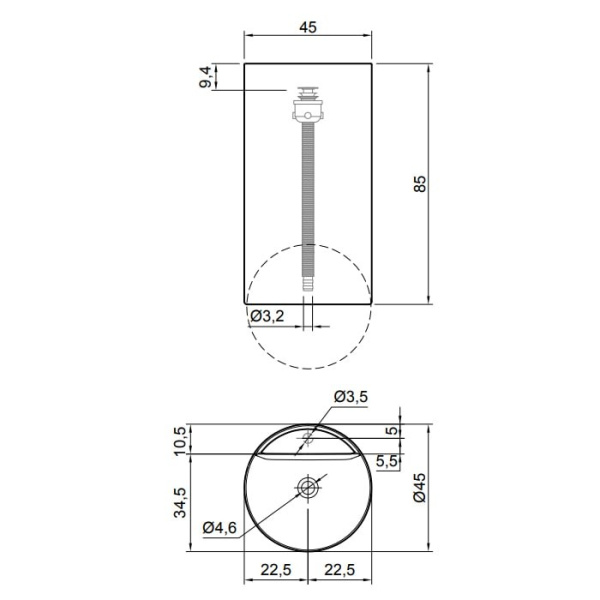 раковина напольная antonio lupi simplo 45 см simplo85, белая