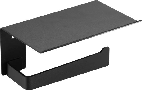 Держатель туалетной бумаги Mediclinics Aura AI2003B с полкой для телефона, black finish