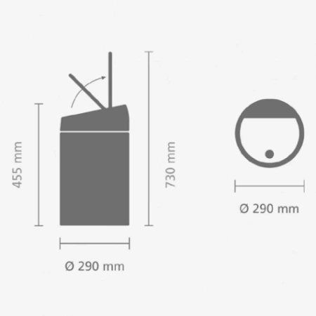 мусорное ведро 20л brabantia touch bin 415920