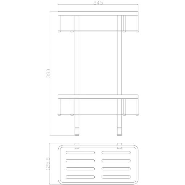 Полка для ванной Wonzon & Woghand WW-4141 24,5 см, двойная, хром