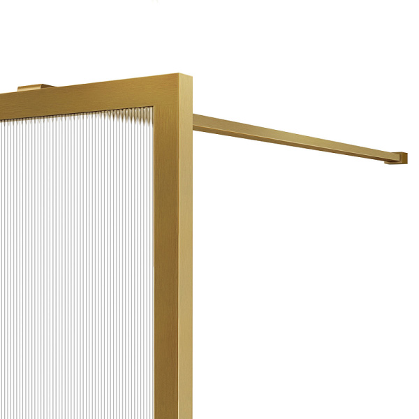 душевая перегородка vincea walk-in 70 vsw-1hp700flbg профиль брашированное золото, стекло рифленое
