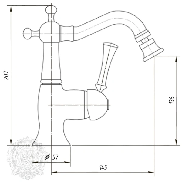 смеситель migliore dallas 18595 для биде, без донного клапана, бронза