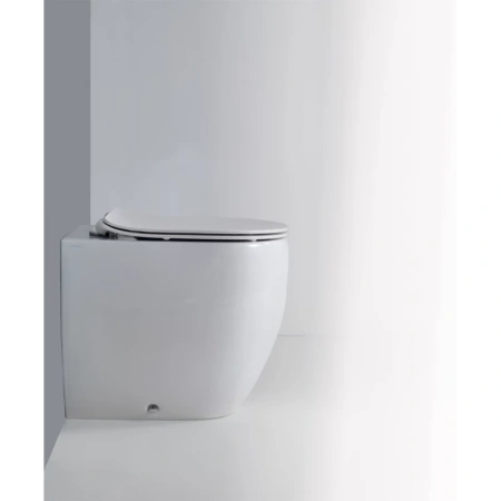 унитаз kerasan flo 311801 приставной, с креплением, без сиденья и бачка, 56x37 см, bianco lucido