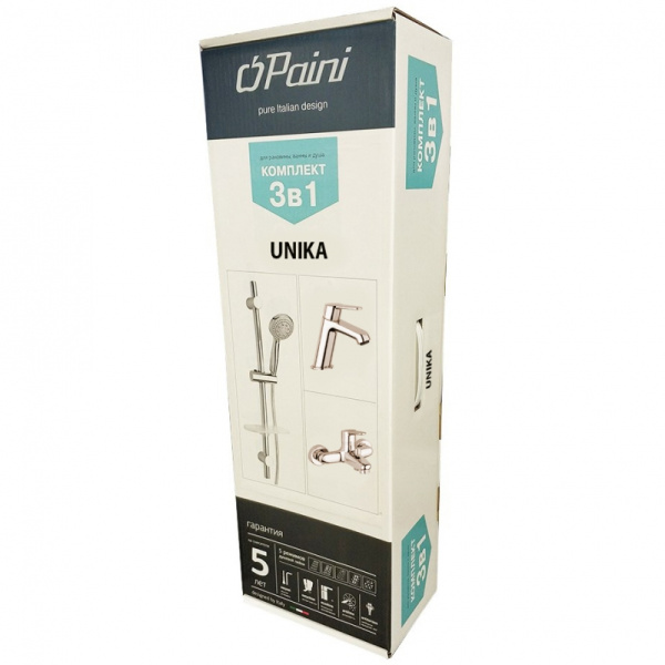 комплект смесителей paini unika 59crkit3 цвет хром