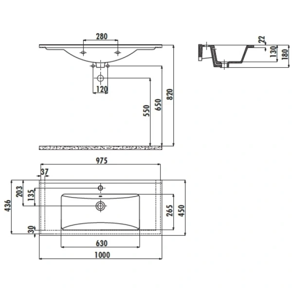 раковина полувстраиваемая creavit su 100 su100-00cb00e-0000, белая