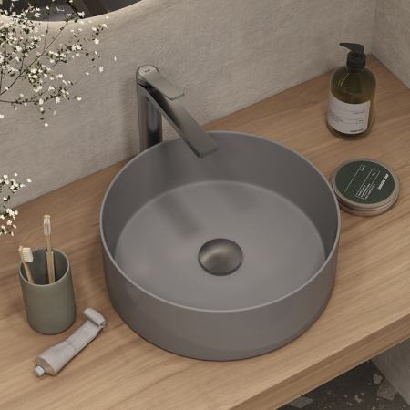 донный клапан iddis slide sligm10i88 для раковины, без перелива,матовый графит