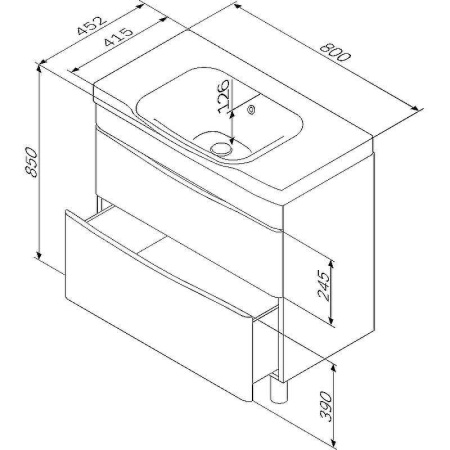 тумба под раковину am.pm like 80 m80fsx0802wg, напольная