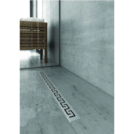 Душевой лоток Berges B1 Antik 900 090027 с решеткой хром матовый