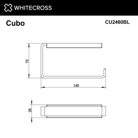 держатель туалетной бумаги whitecross cubo cu2460bl черный мат