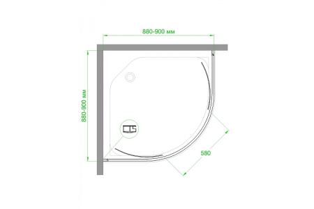 душевой уголок royal bath hkd 90×90 rb90hkd-t-bl профиль черный, стекло прозрачное