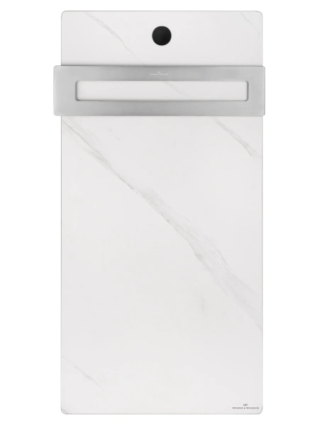полотенцесушитель электрический с греющей плитой белый мрамор wonzon & woghand stuttgart, брашированный никель (ww-a501-br)