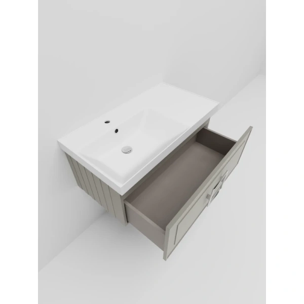 тумба под раковину la fenice cubo fnc-01-cub-c-90 87,6 см, подвесная, бежевый матовый