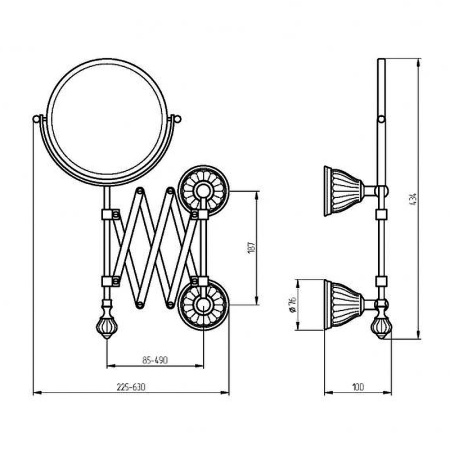 косметическое зеркало migliore olivia 17490 цвет хром \ белый