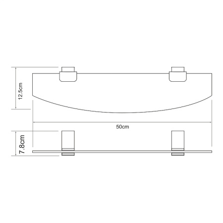 полка стеклянная wasserkraft abens k-3224 цвет черный матовый
