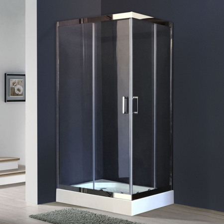 Душевой уголок Royal Bath HPD 100×90 RB9100 HPD-T-CH без поддона профиль хром, стекло прозрачное