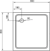 акриловый поддон 80x80 см cezares tray-a-a-80-550-15-w