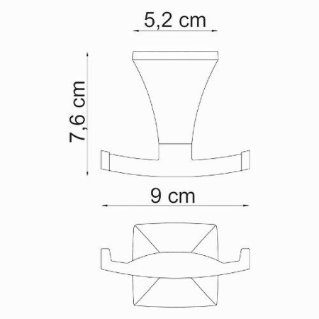 крючок двойной, wasserkraft wern k-2523d цвет хром