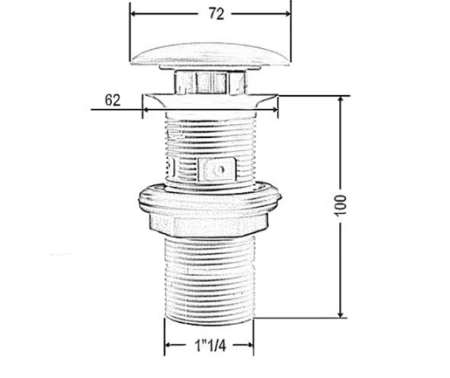 донный клапан artceram saniglaze aca038 40 00 для раковины, универсальный, покрытие керамика, marrone tortora