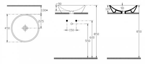 раковина isvea sistemay soft 10sy66045sv накладная, ø45 см, белый