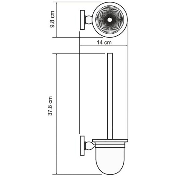 Ершик для унитаза WasserKRAFT Nau K-7727 хром
