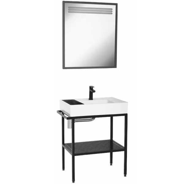 тумба с раковиной creavit arya 68 ar065-m+ar065 черная