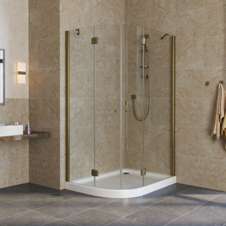 душевой уголок vegas glass afs-fux 120*90 05 01 профиль бронза, стекло прозрачное
