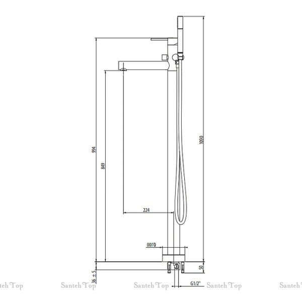 смеситель для ванны gattoni circle one 9008/90no напольный, черный матовый смеситель для ванны gattoni circle one 9008/90no напольный, черный матовый