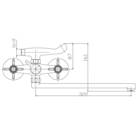 смеситель для ванны haiba hb2124 универсальный, цвет хром