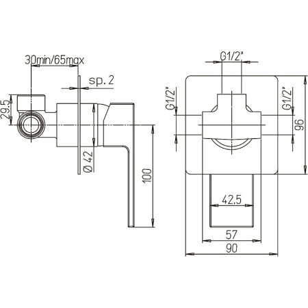 смеситель для душа paini dax-r 84pz690r черный матовый