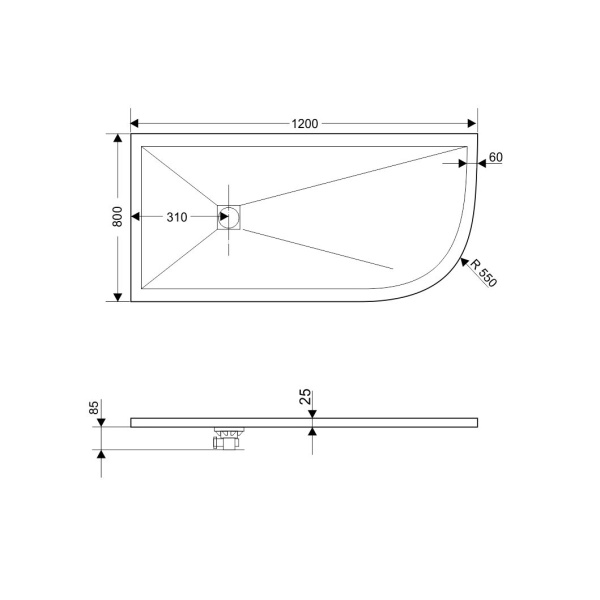 душевой поддон из искусственного камня rgw stone tray st/al-0128w 120×80 см 16154128-01l