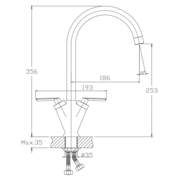 смеситель для кухни haiba hb4098 цвет хром