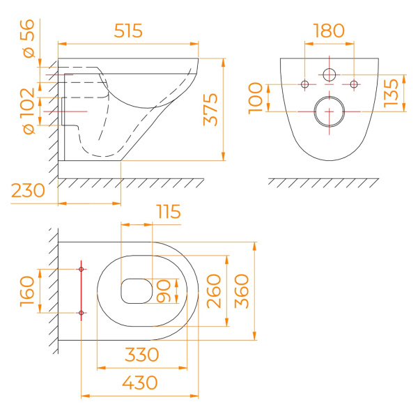комплект унитаза с инсталляцией rgw sw-60 68420460-01 с сиденьем микролифт и белой клавишей смыва