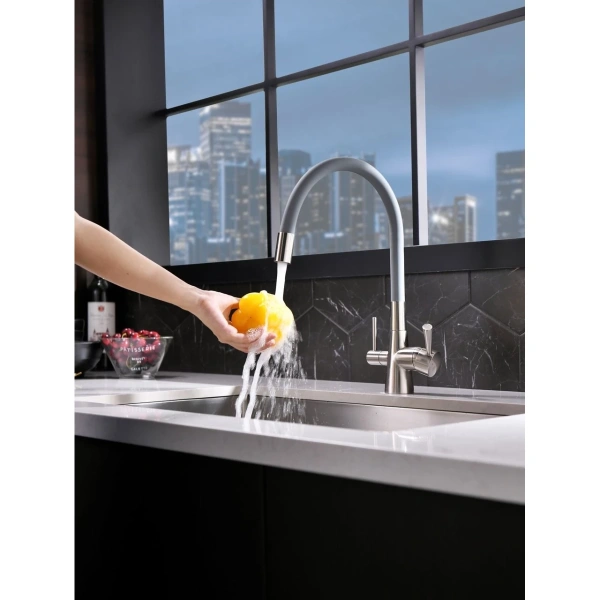 смеситель для кухни lemark comfort lm3075bn никель серый