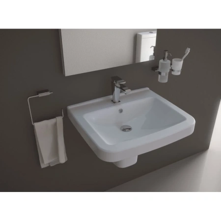 раковина полувстраиваемая creavit lara 60 lr060-00cb00e-0000, белая