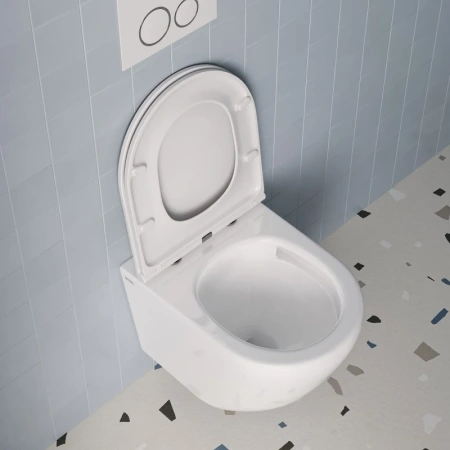 унитаз подвесной iddis blanco q blqndsei25 безободковый, с микролифтом