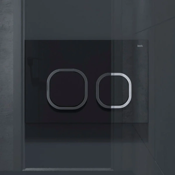 кнопка смыва для инсталляции iddis uniglass ung01bci77 стекло, черный, хром