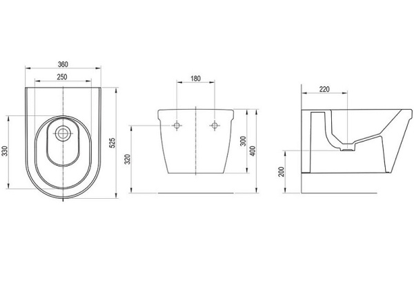 биде ravak chrome x01450 подвесное белое