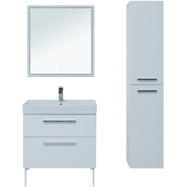 тумба под раковину aquanet nova 75 242262 подвесная белый глянец