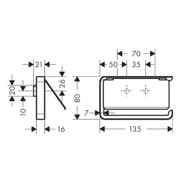 Держатель туалетной бумаги Axor Universal 42836990 Держатель туалетной бумаги Axor Universal 42836990