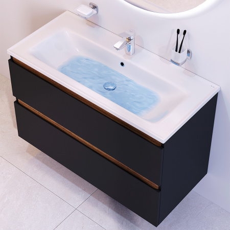 тумба под раковину am.pm x-joy 100 m85afhx1002bm подвесная черная матовая