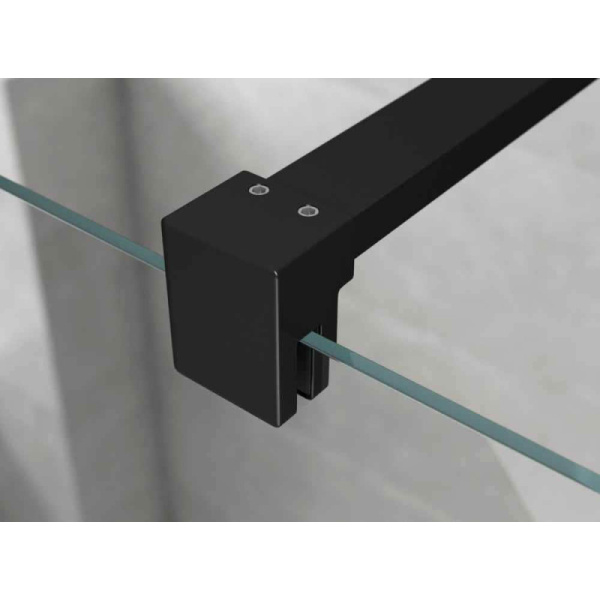 душевая перегородка ambassador walk-in 110х200 15031234 профиль черный, стекло прозрачное