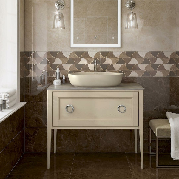 Керамическая плитка Kerama Marazzi Гран-Виа коричневый светлый обрезной 13065R настенная 30х89,5 см
