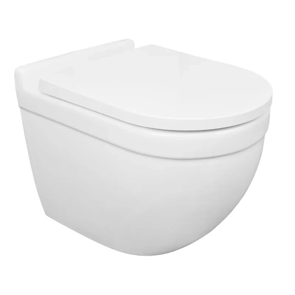унитаз azario fora az-0017 e-r подвесной, безободковый, с сиденьем микролифт, 52x36x41 см, белый