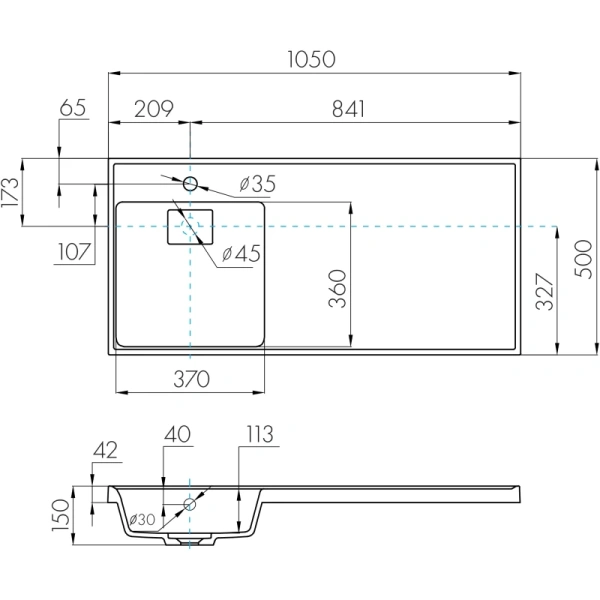 раковина акватон лондри 1a72833klh01l над стиральной машиной, 105x50 см, белая