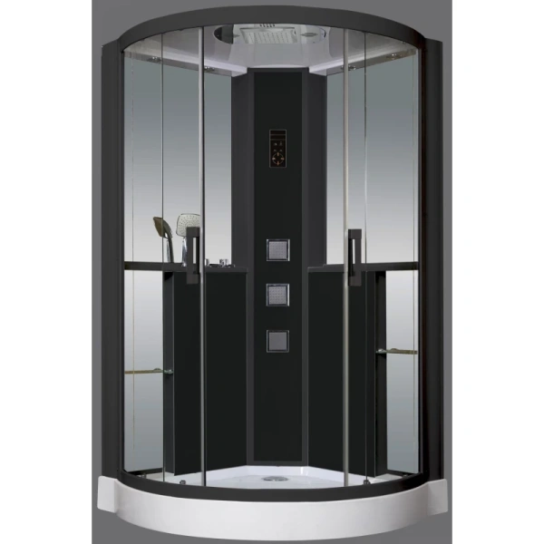 душевая кабина grossman gr-242 120x120 профиль черный стекло прозрачное